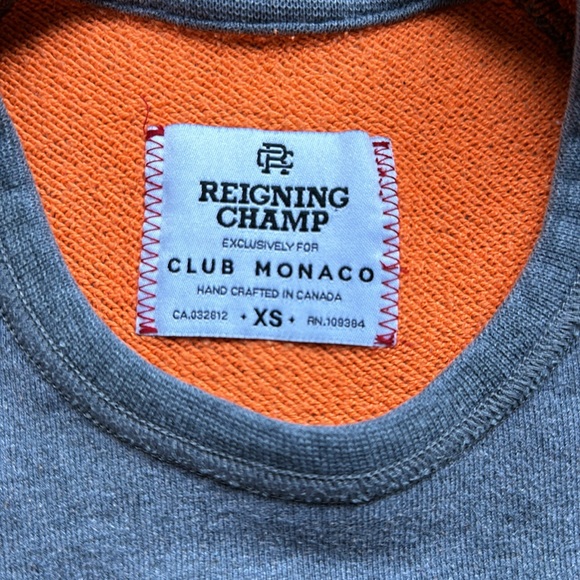 Reigning Champ x Club Monaco Crewneck Sweater (Size Men’s XS) - Picture 2 of 9